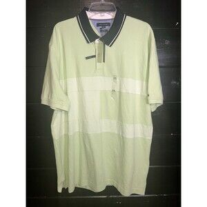 NEW Tommy Hilfiger Men's TH Flex Shirt Size 2XL Striped Green Short Sleeve